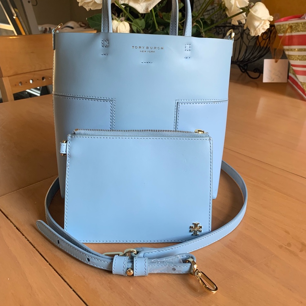 Tory Burch Light Blue mini tote.